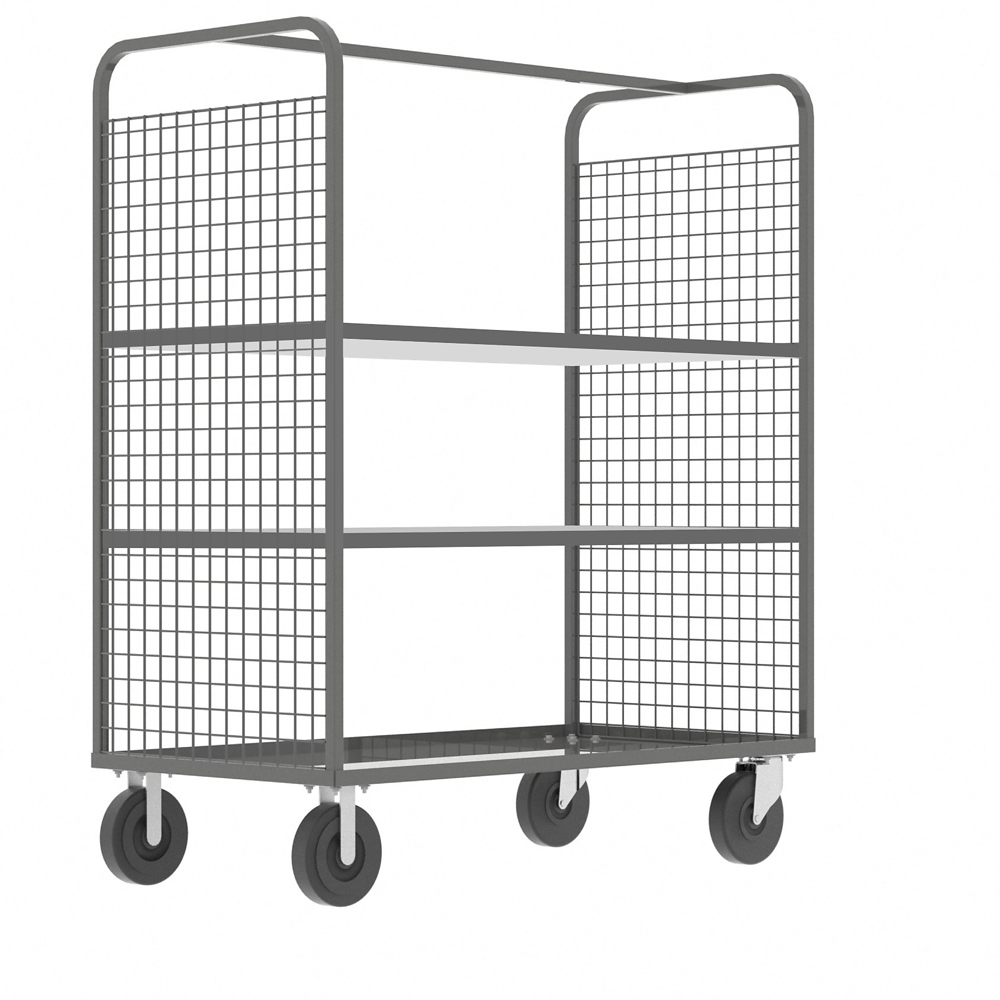 Valley Craft, 2-Sided Stock Picking Cage Cart, 2 Shelves, Total Capacity 1600 lb, Shelves (qty.) 2, Material Steel, Model# F89057VCGY
